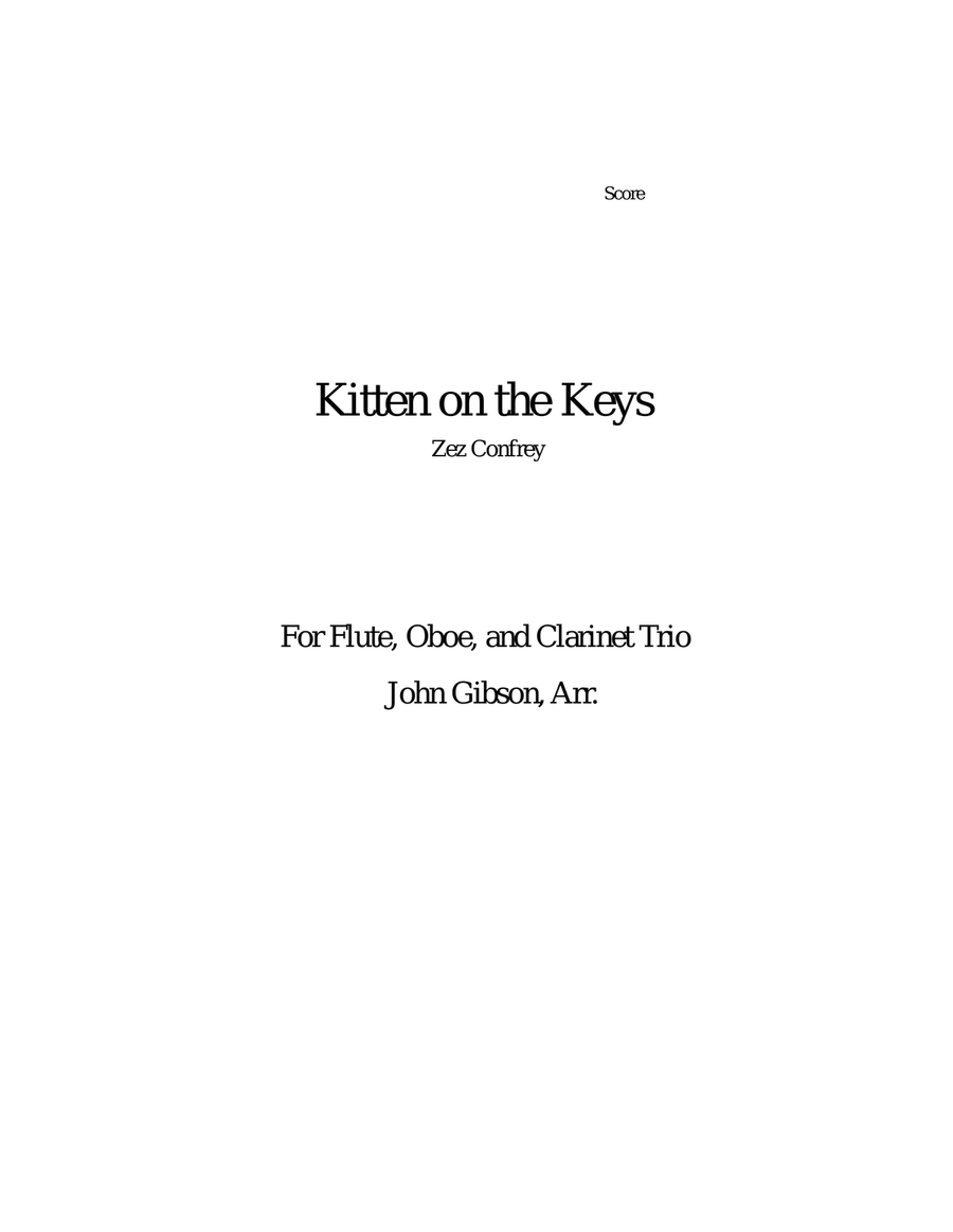 Kitten on the Keys for flute, oboe, and clarinet trio Clarinet Trio scores gallery preview page 1
