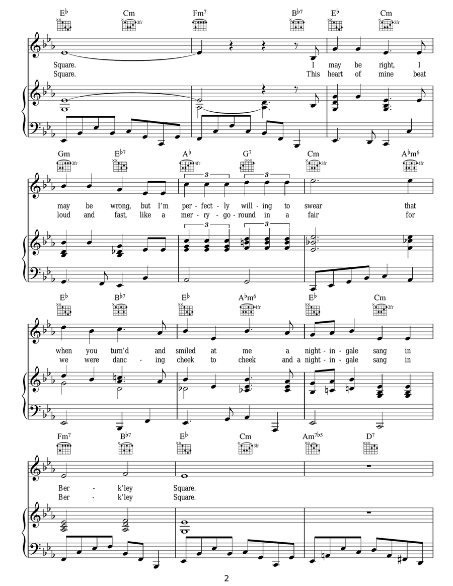 A Nightingale Sang In Berkeley Square Piano, Vocal, Guitar scores gallery preview page 2