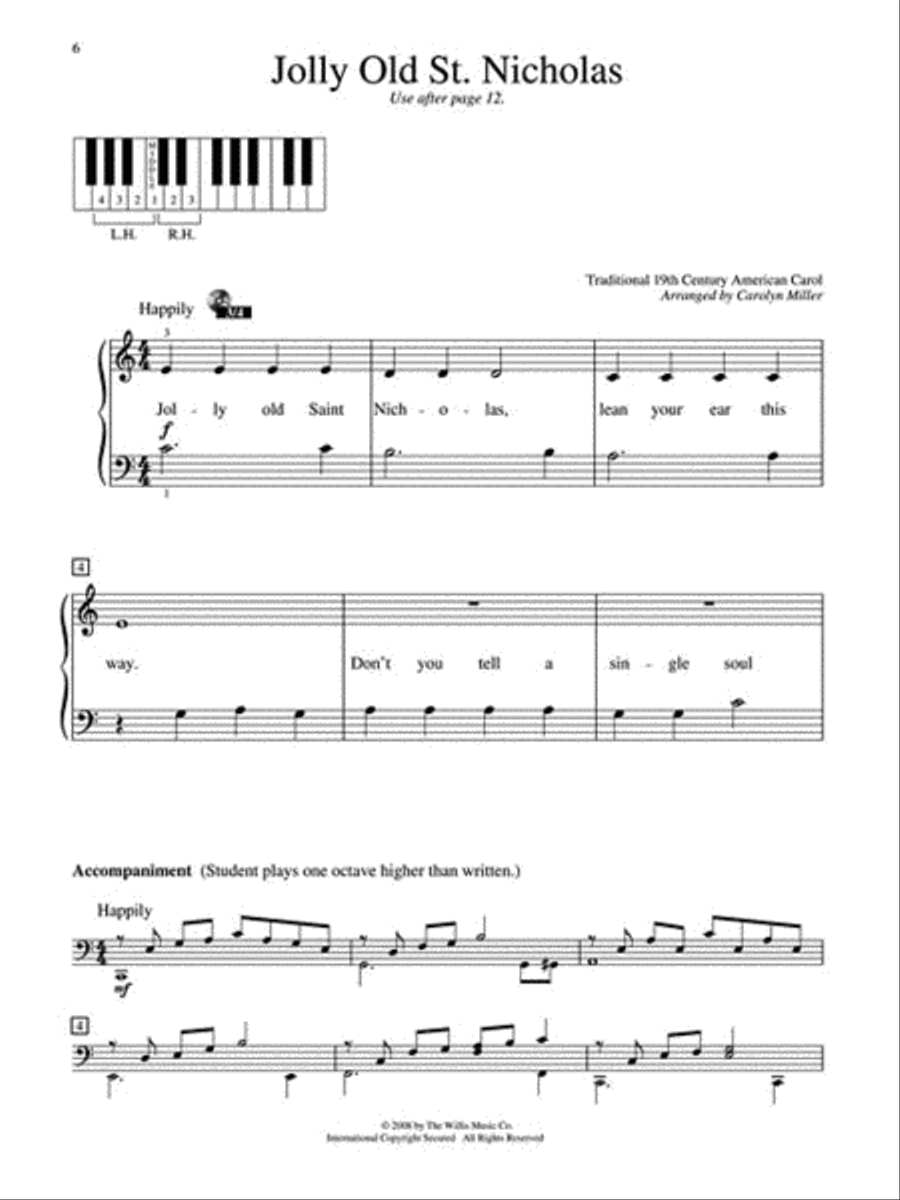 Christmas Piano Solos – First Grade (Book Only) Easy Piano scores gallery preview page 4