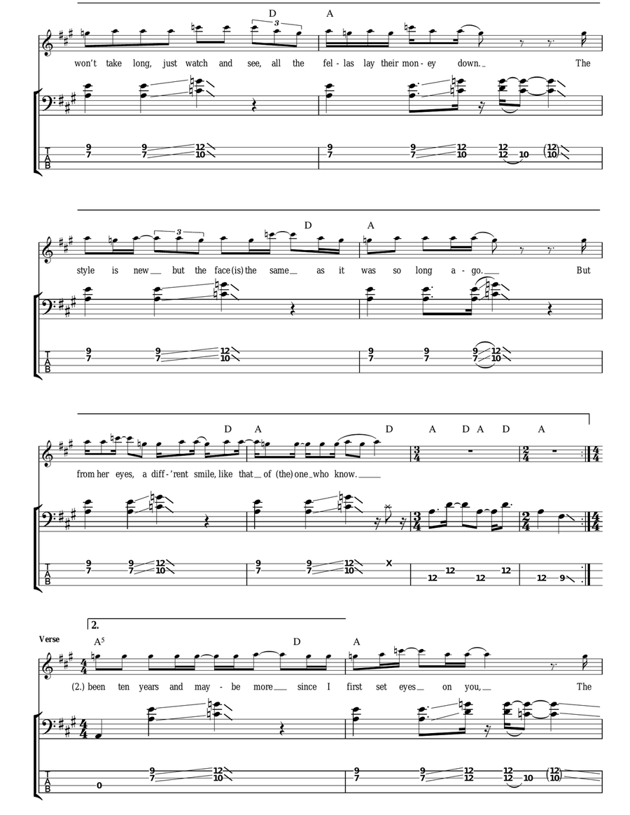 Heartbreaker Bass Guitar Tablature scores gallery preview page 2