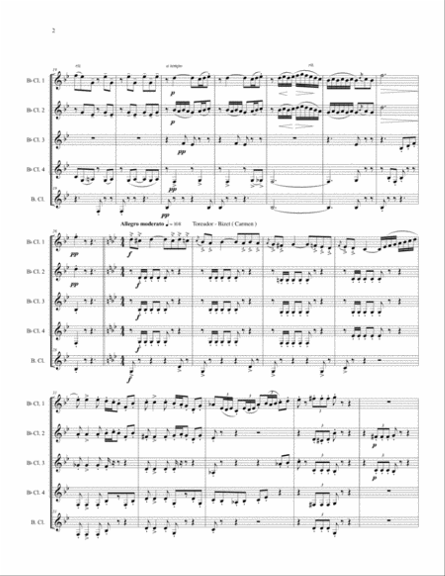 A Night at the Opera for Clarinet Quintet Clarinet Quintet scores gallery preview page 4