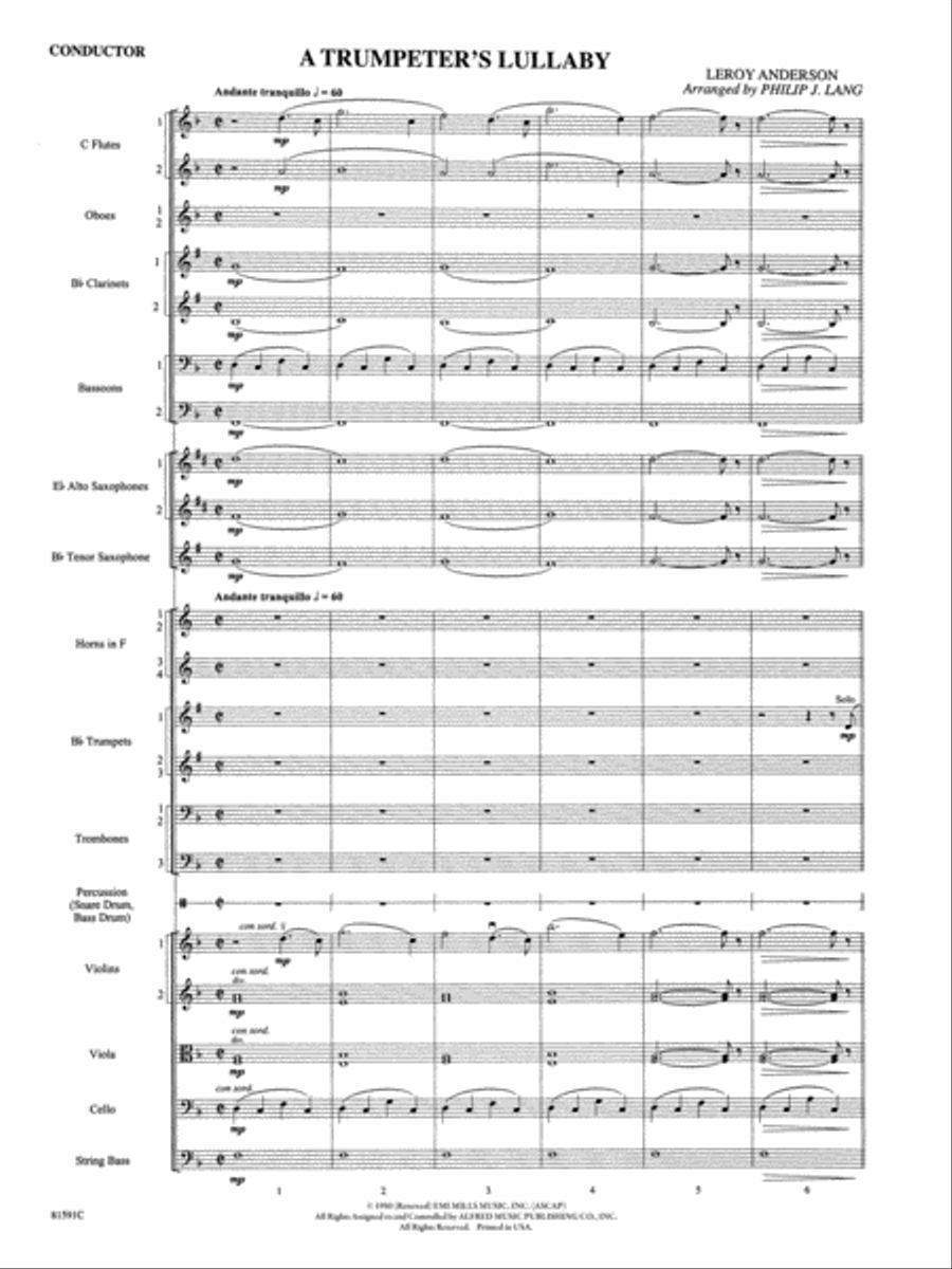 Trumpeter's Lullaby Full Orchestra scores gallery preview page 3