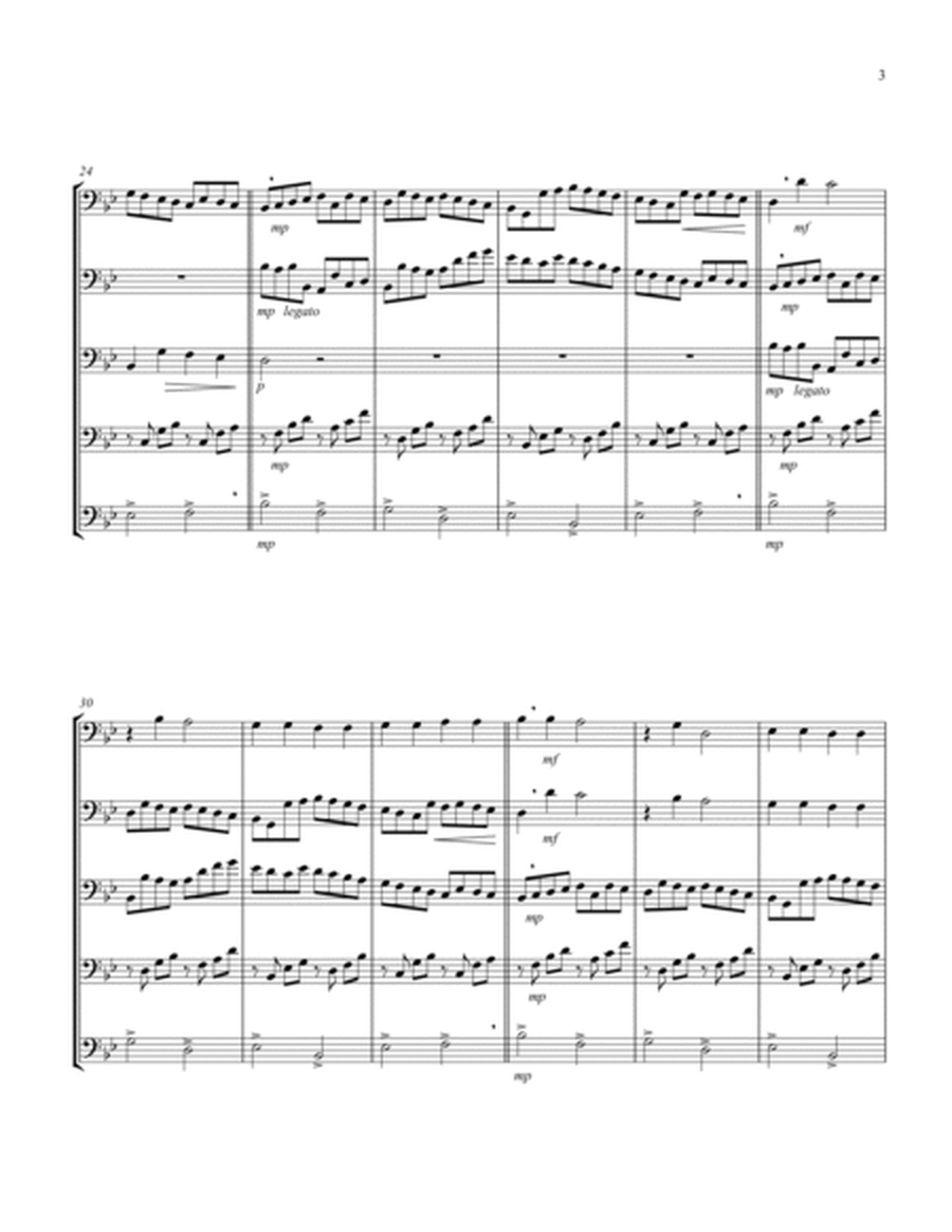 Canon (Pachelbel) (Bb) (Euphonium Quintet - Bass Clef) image number null