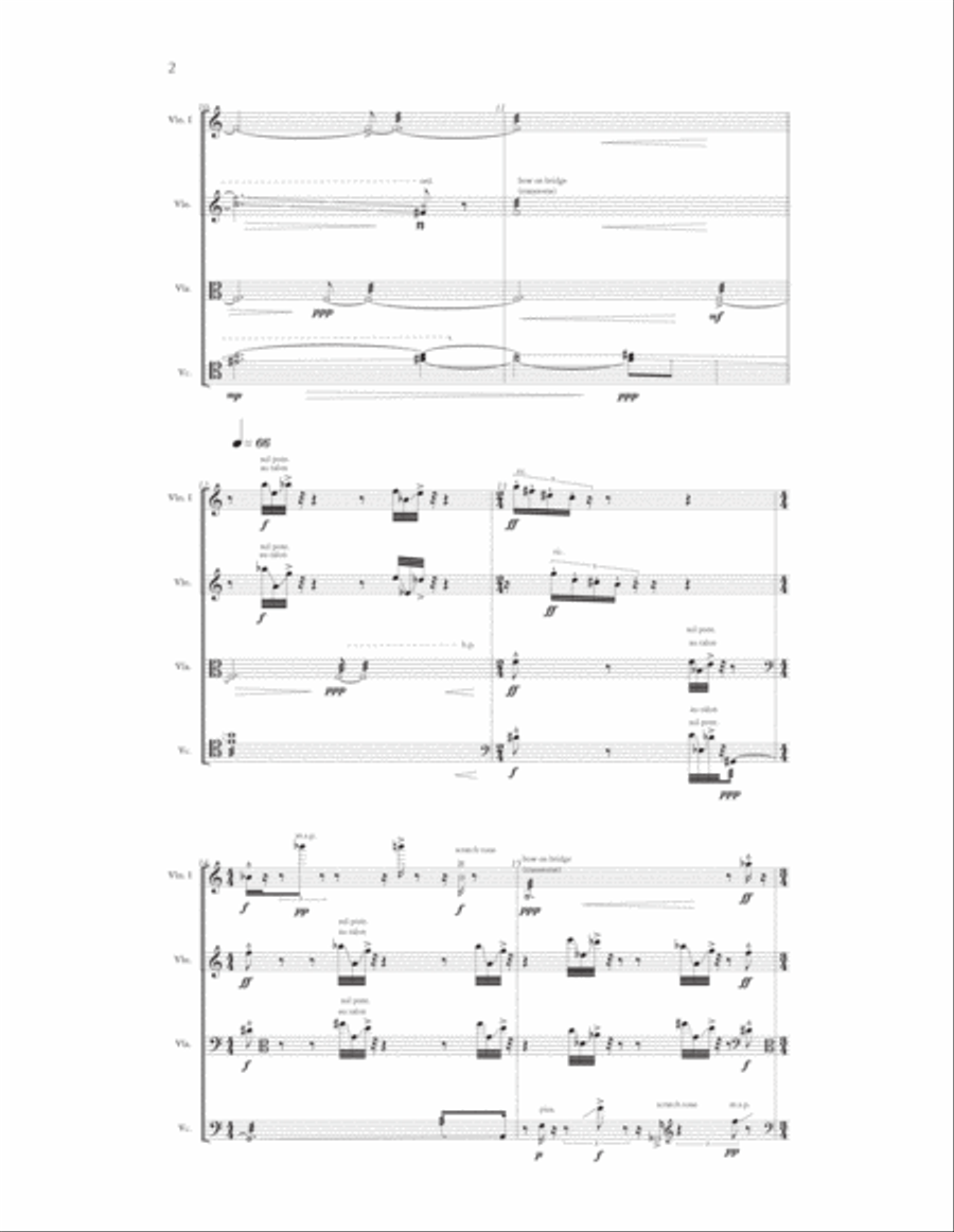 String Quartet 1.5: Experiments in Living String Quartet scores gallery preview page 3