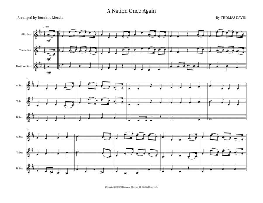 A Nation Once Again Tenor Saxophone scores gallery preview page 1