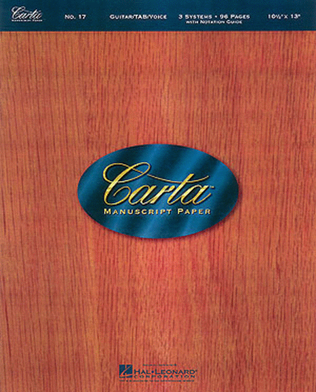 Book cover for Carta Manuscript Paper No. 17 - Guitar