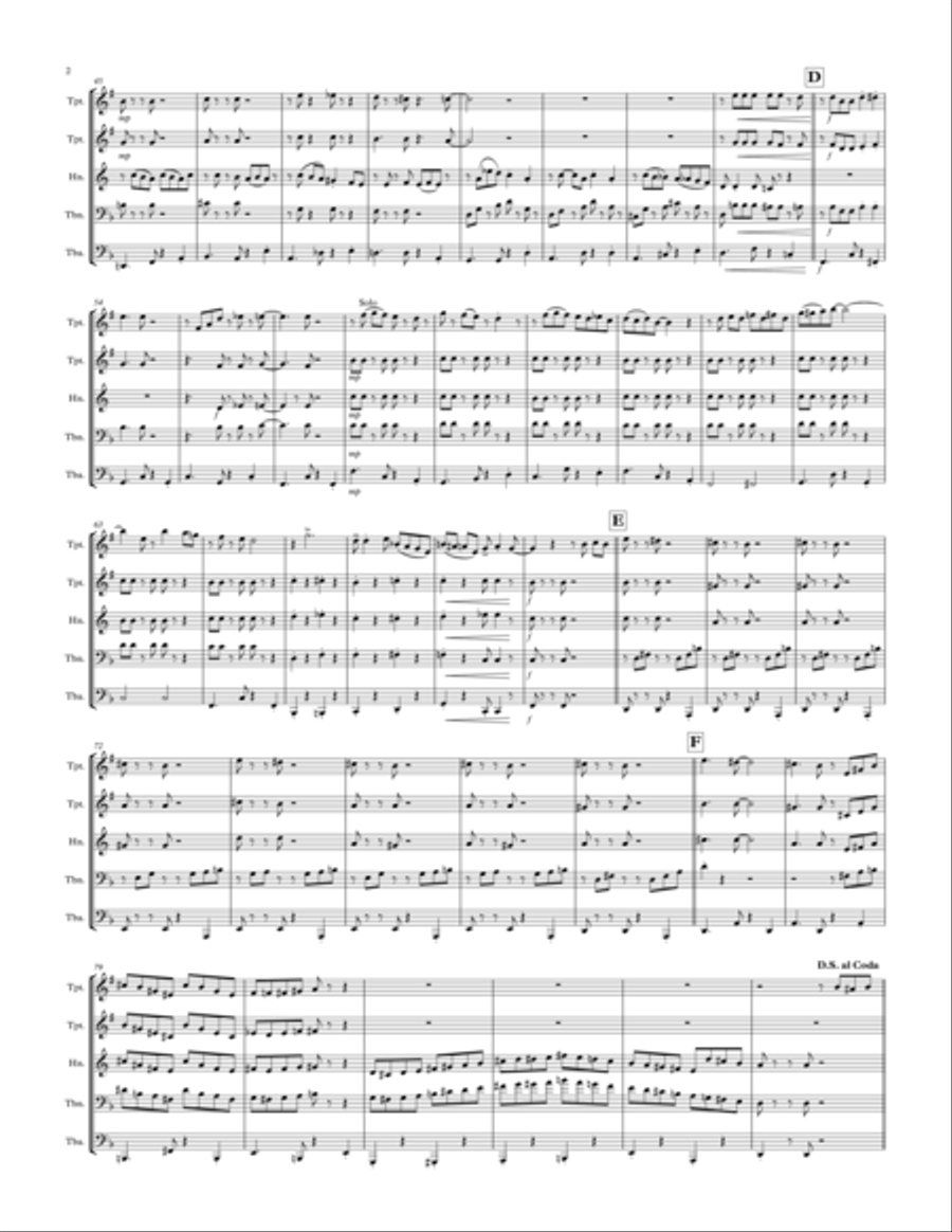Tico Tico no Fuba: Brass Quintet Brass Quintet scores gallery preview page 2