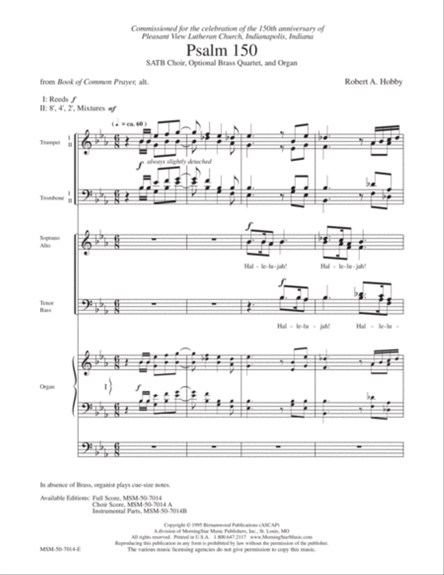 Psalm 150 Choir scores gallery preview page 1