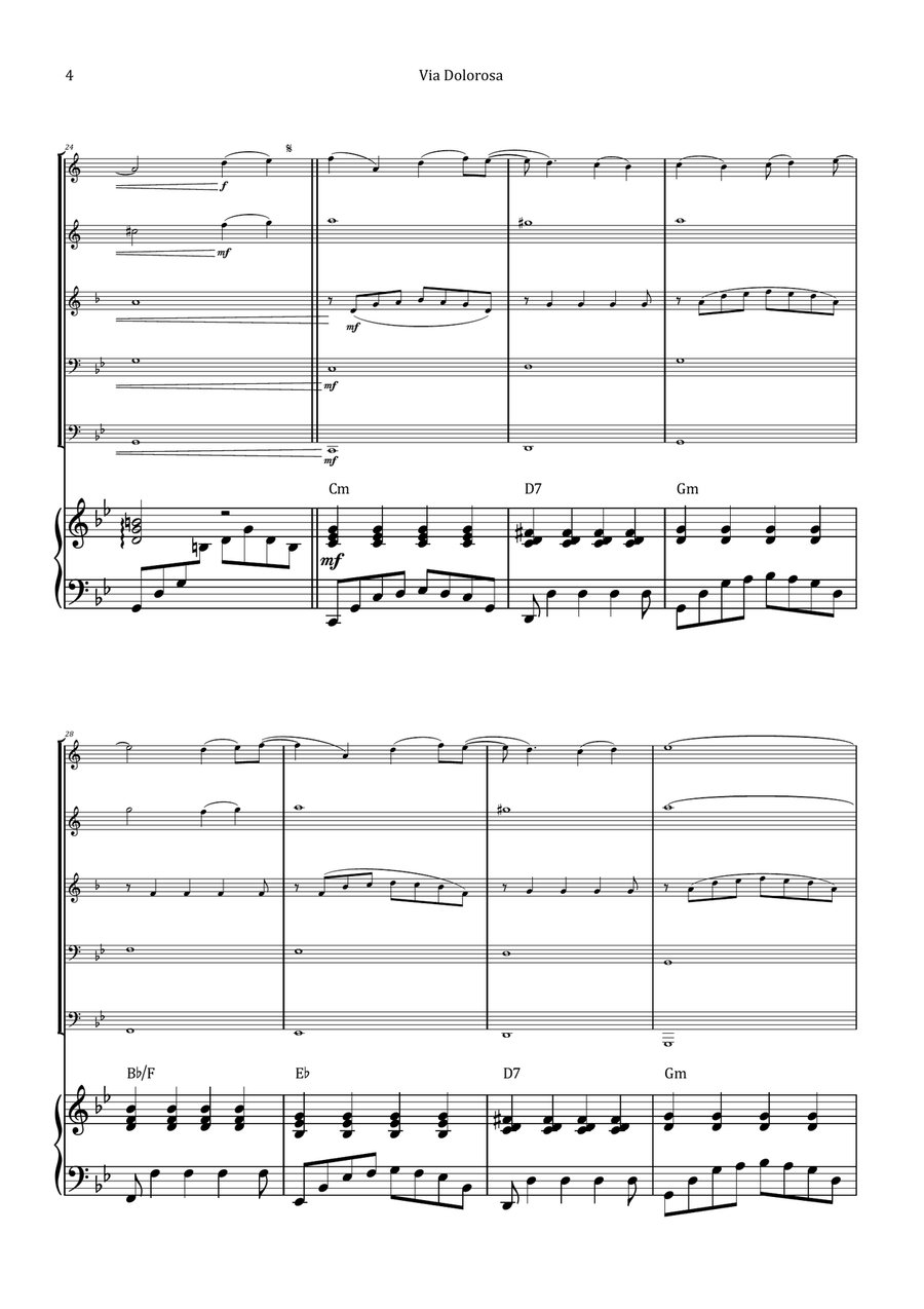 Via Dolorosa Brass Quintet scores gallery preview page 4