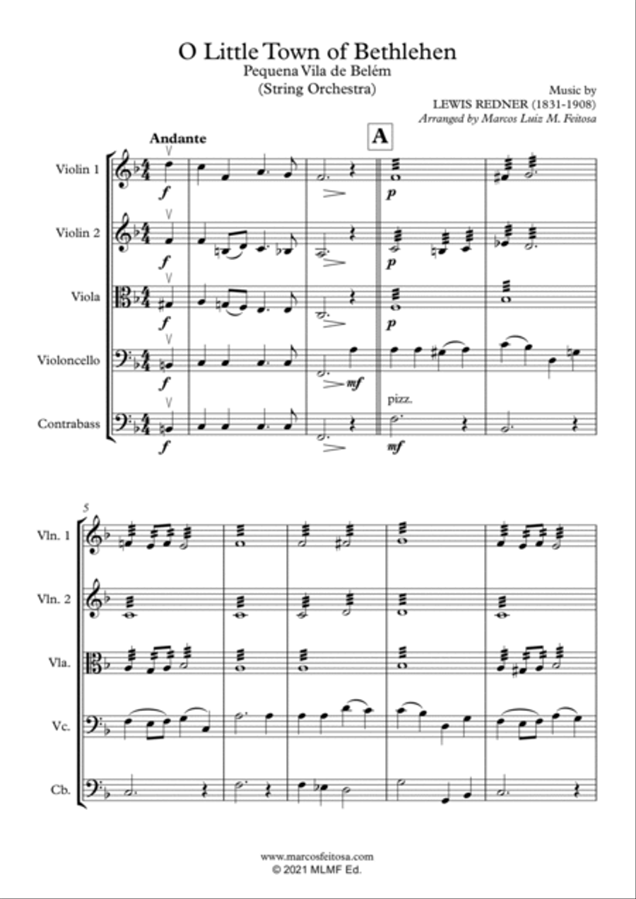 O Little Town of Bethlehem - String Ensemble Cello scores gallery preview page 3