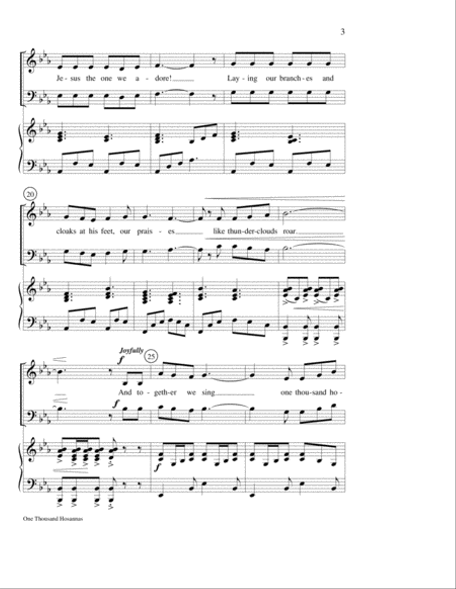 One Thousand Hosannas One Thousand Hosannas 4-Part scores gallery preview page 3