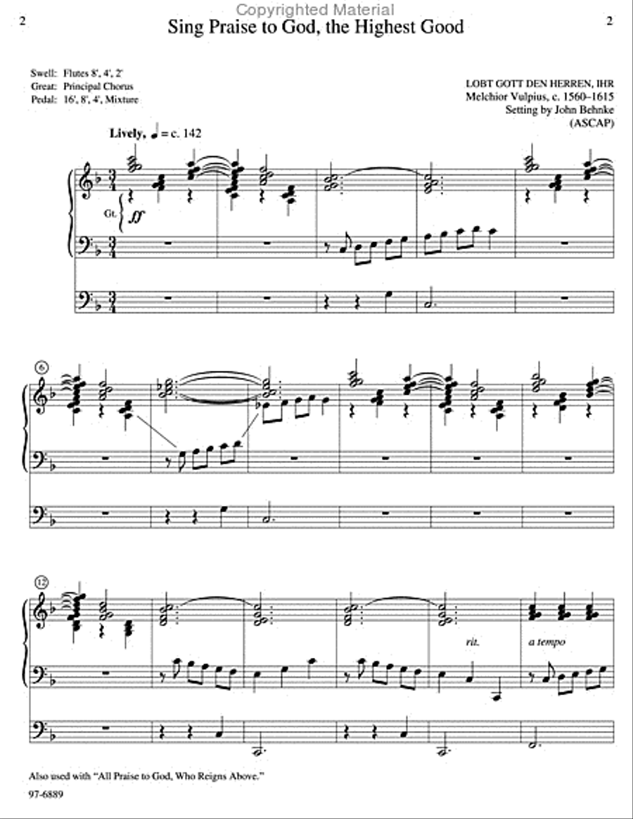 Five Preludes of Praise, Set 2 Organ scores gallery preview page 5
