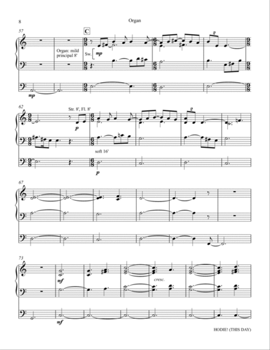 Hodie (This Day) - Organ Hodie (This Day) - Organ Choir scores gallery preview page 8