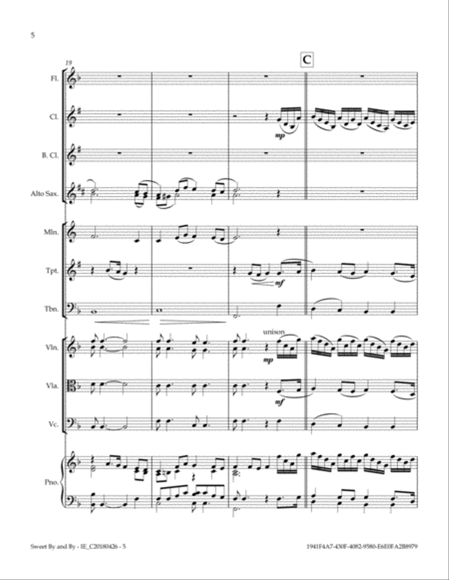 Sweet By And By (There's A Land That Is Fairer Than Day) Full Orchestra scores gallery preview page 6