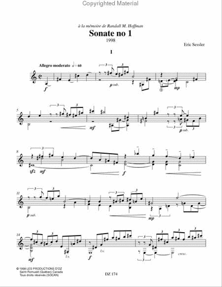 Sonate no 1 Classical Guitar scores gallery preview page 2
