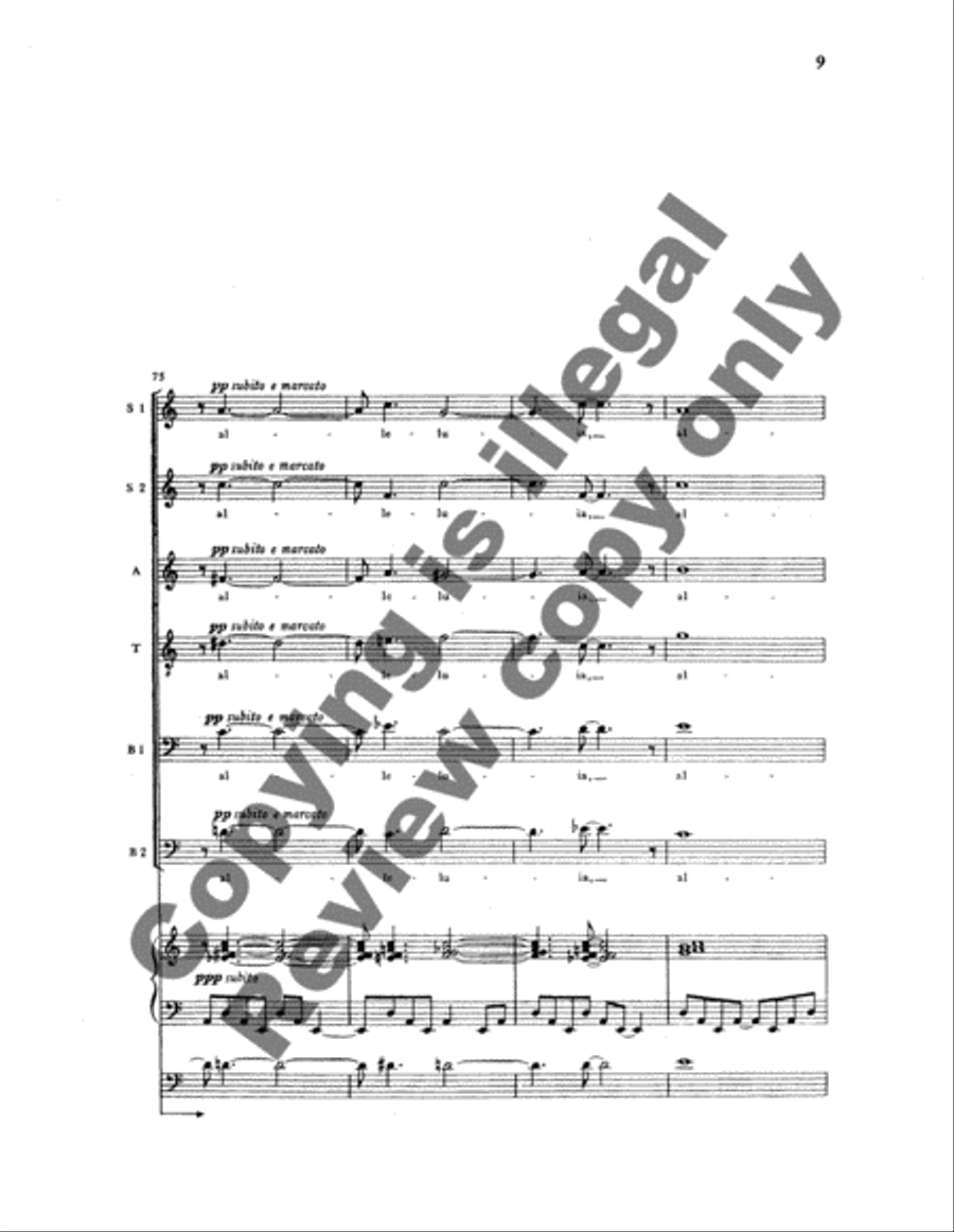Fanfares: No. 3. Alleluia 4-Part scores gallery preview page 7