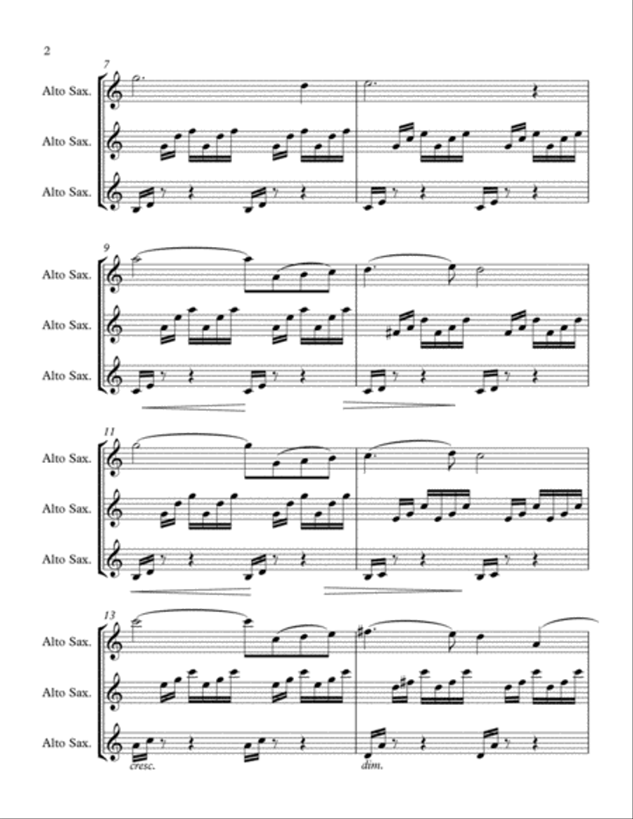 Ave Maria for saxophone Woodwind Ensemble scores gallery preview page 2