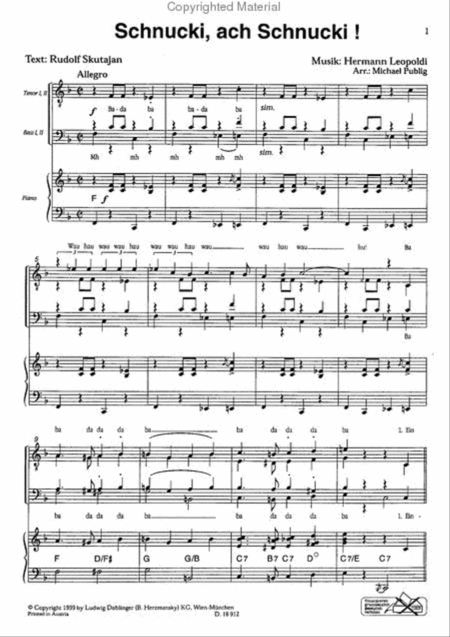 Schnucki, ach Schnucki! Men's Choir scores gallery preview page 2