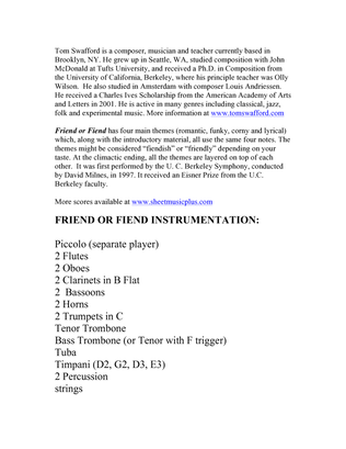 Friend or Fiend for orchestra (parts)