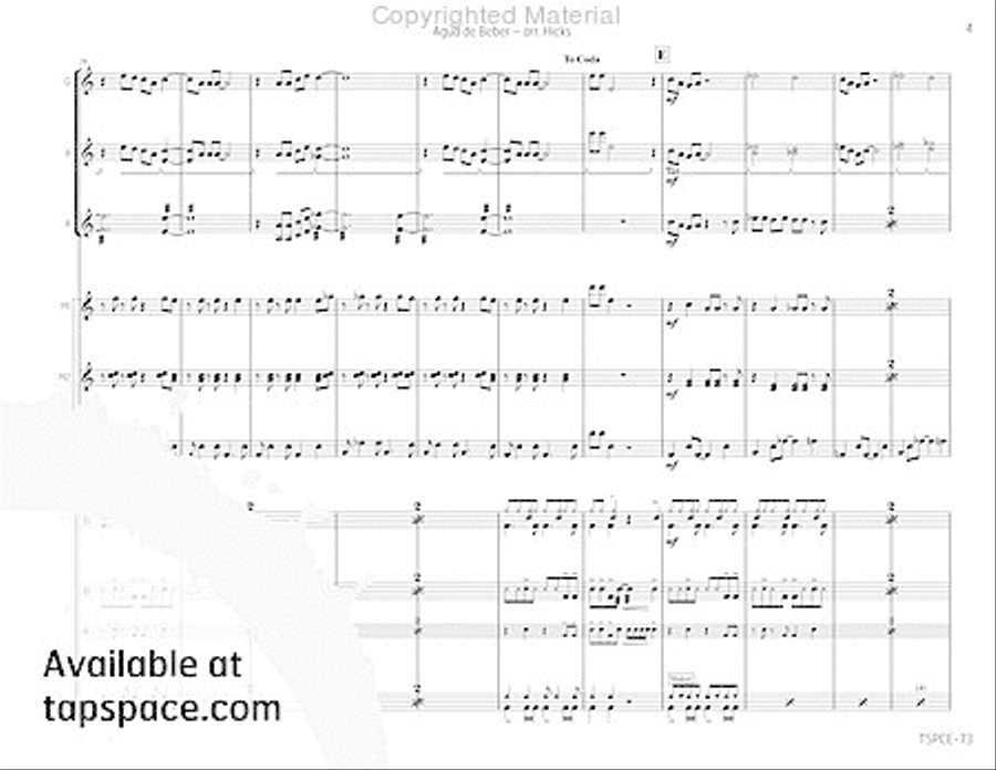 Agua de Beber Percussion Ensemble scores gallery preview page 8