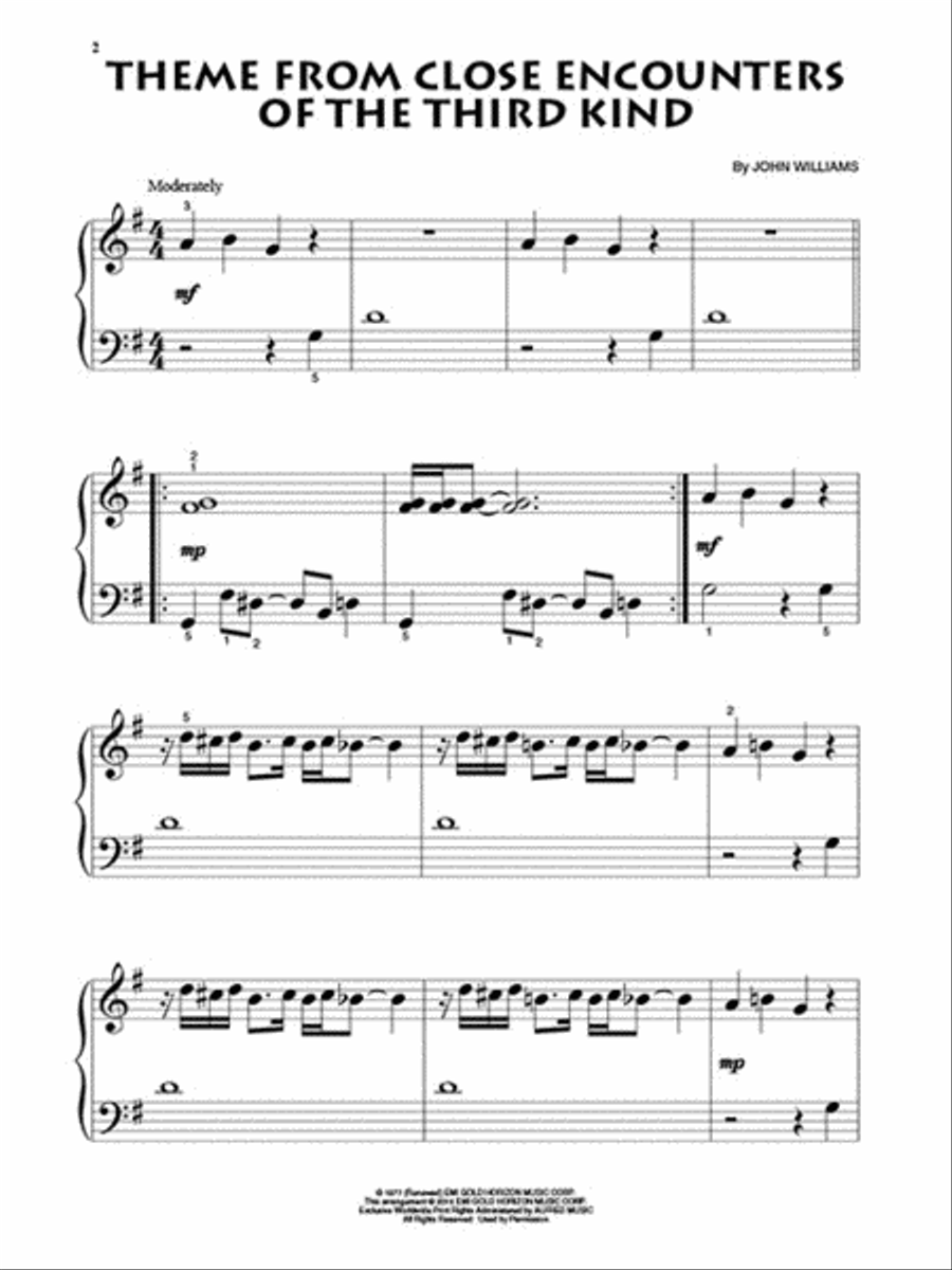 John Williams for Beginning Piano Solo Piano Solo scores gallery preview page 3