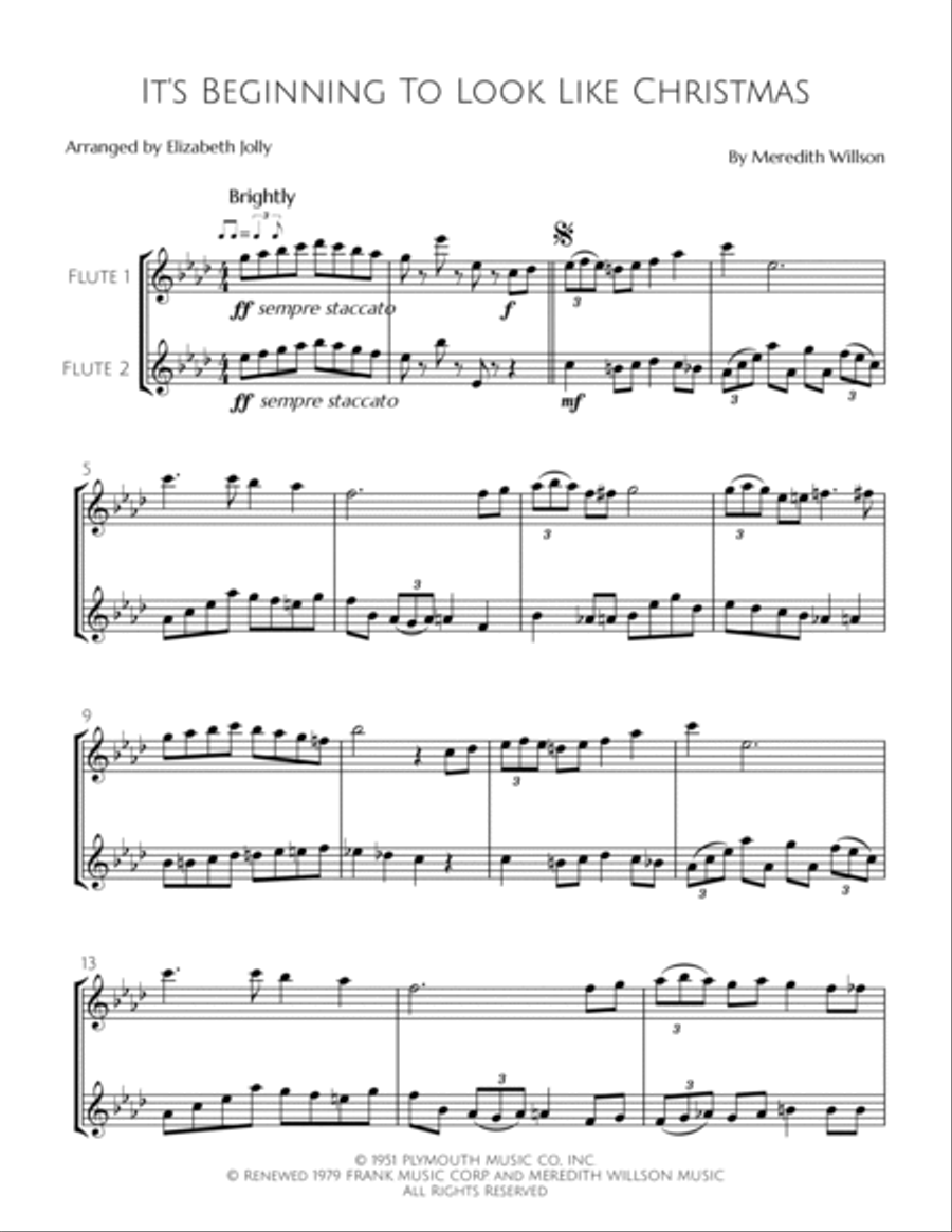 It's Beginning To Look Like Christmas Flute Duet scores gallery preview page 2