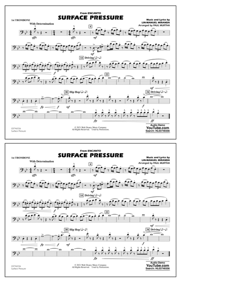 Surface Pressure (from Encanto) (arr. Paul Murtha) - 1st Trombone