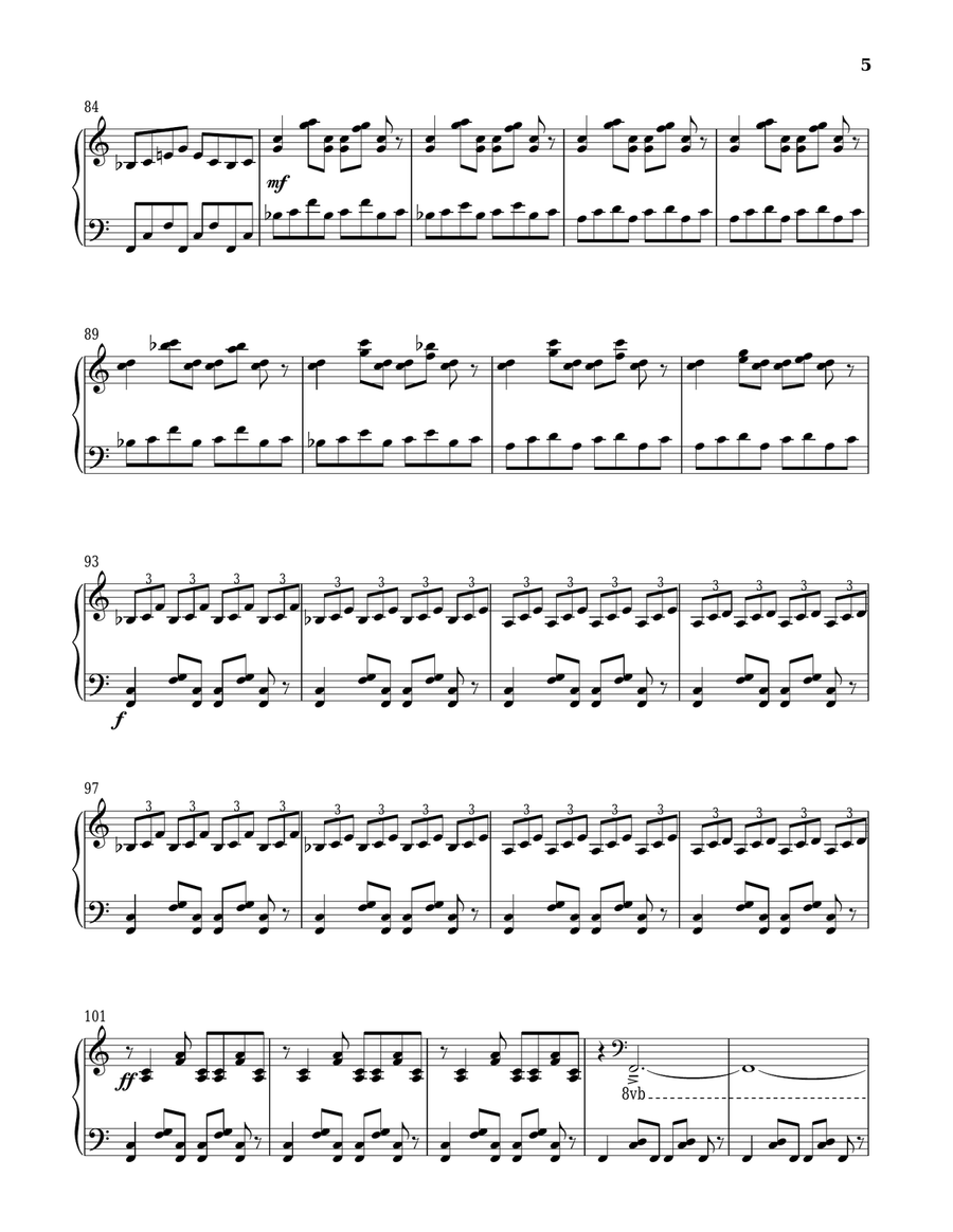 Paraphrase (Someone In A Tree) Piano Solo scores gallery preview page 5
