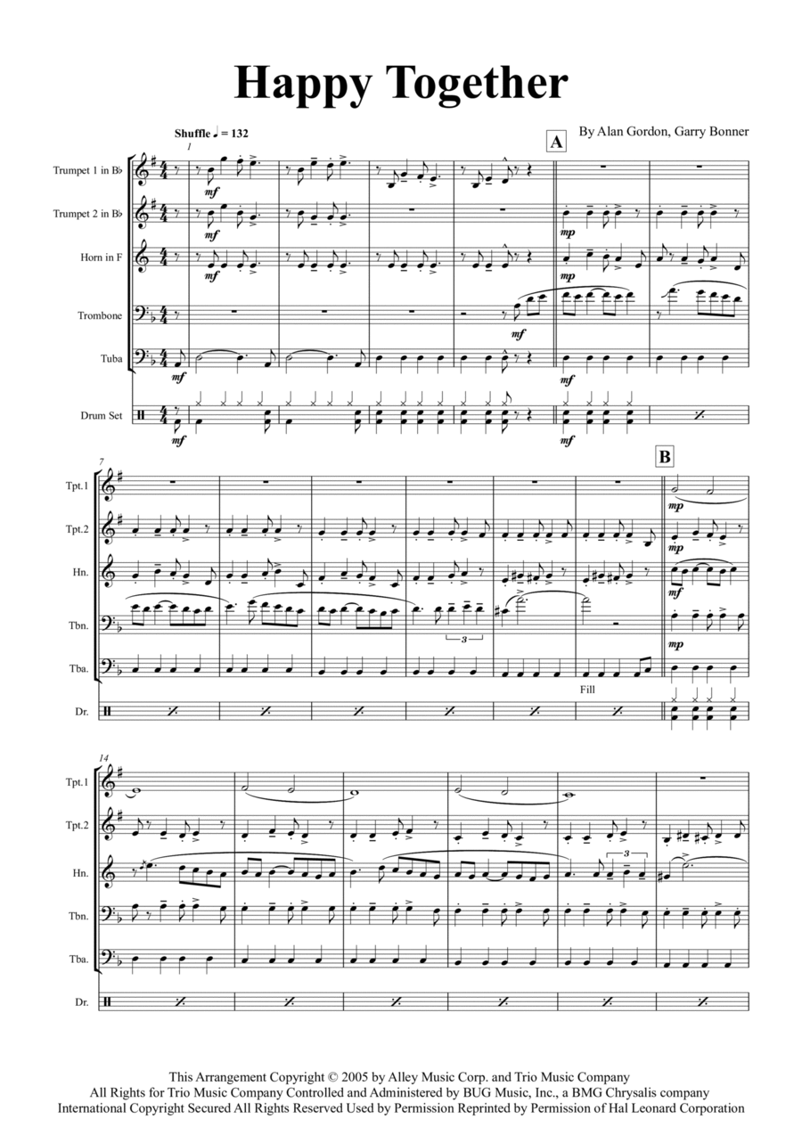 Happy Together Euphonium scores gallery preview page 1
