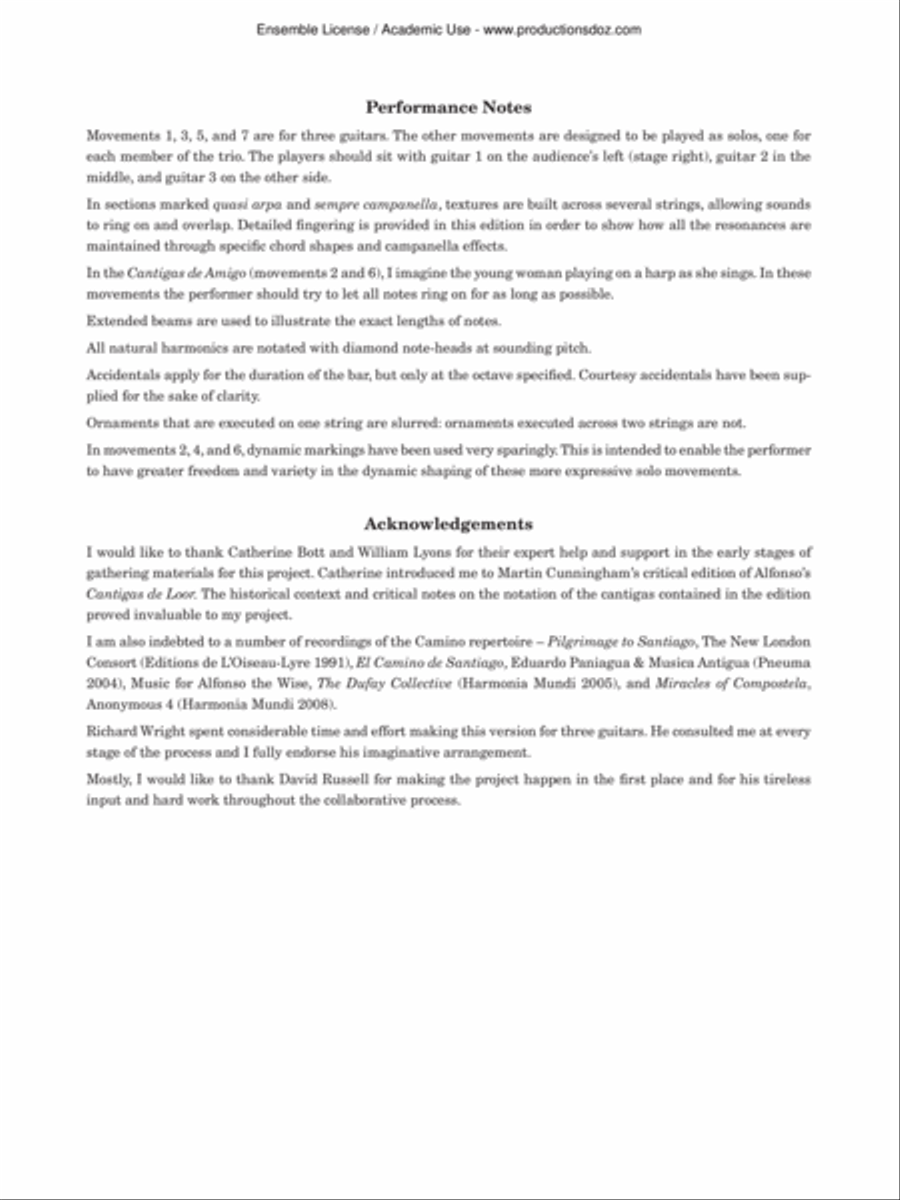 Cantigas de Santiago Guitar Ensemble scores gallery preview page 6
