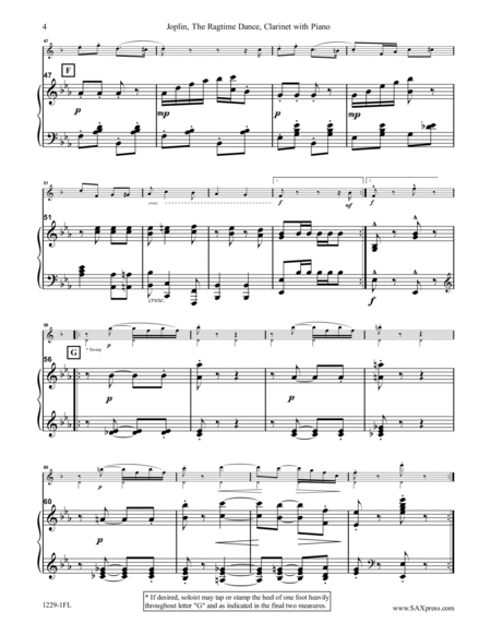 The Ragtime Dance - Scott Joplin - CLARINET SOLO with piano image number null