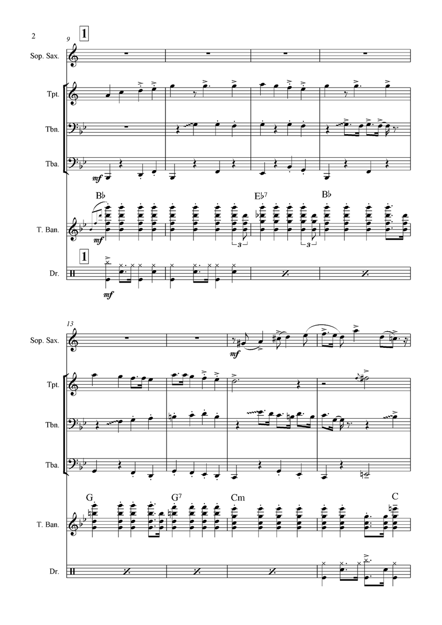 The Corals and Clarinet Jazz Ensemble scores gallery preview page 2