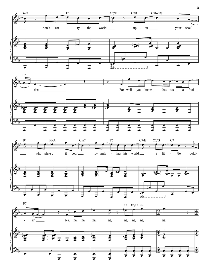 Hey Jude Piano, Vocal scores gallery preview page 3