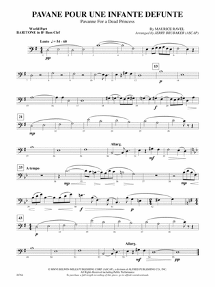 Pavane Pour Une Infante Defunte (Pavanne for a Dead Princess): (wp) B-flat Baritone B.C.