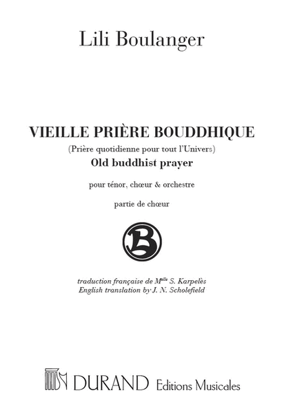 Vieille Priere Bouddhique, Pour Tenor, Choeur  Sheet Music