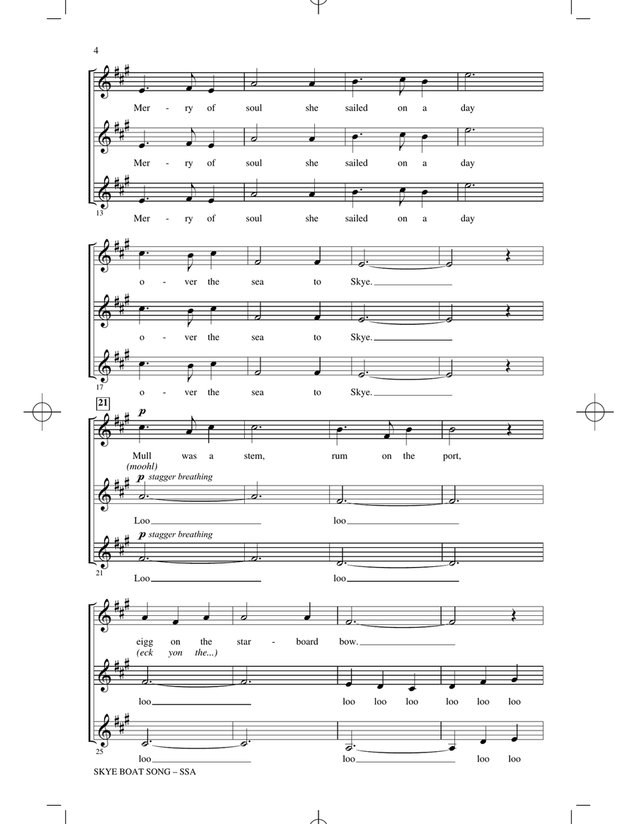 Skye Boat Song SSA scores gallery preview page 2