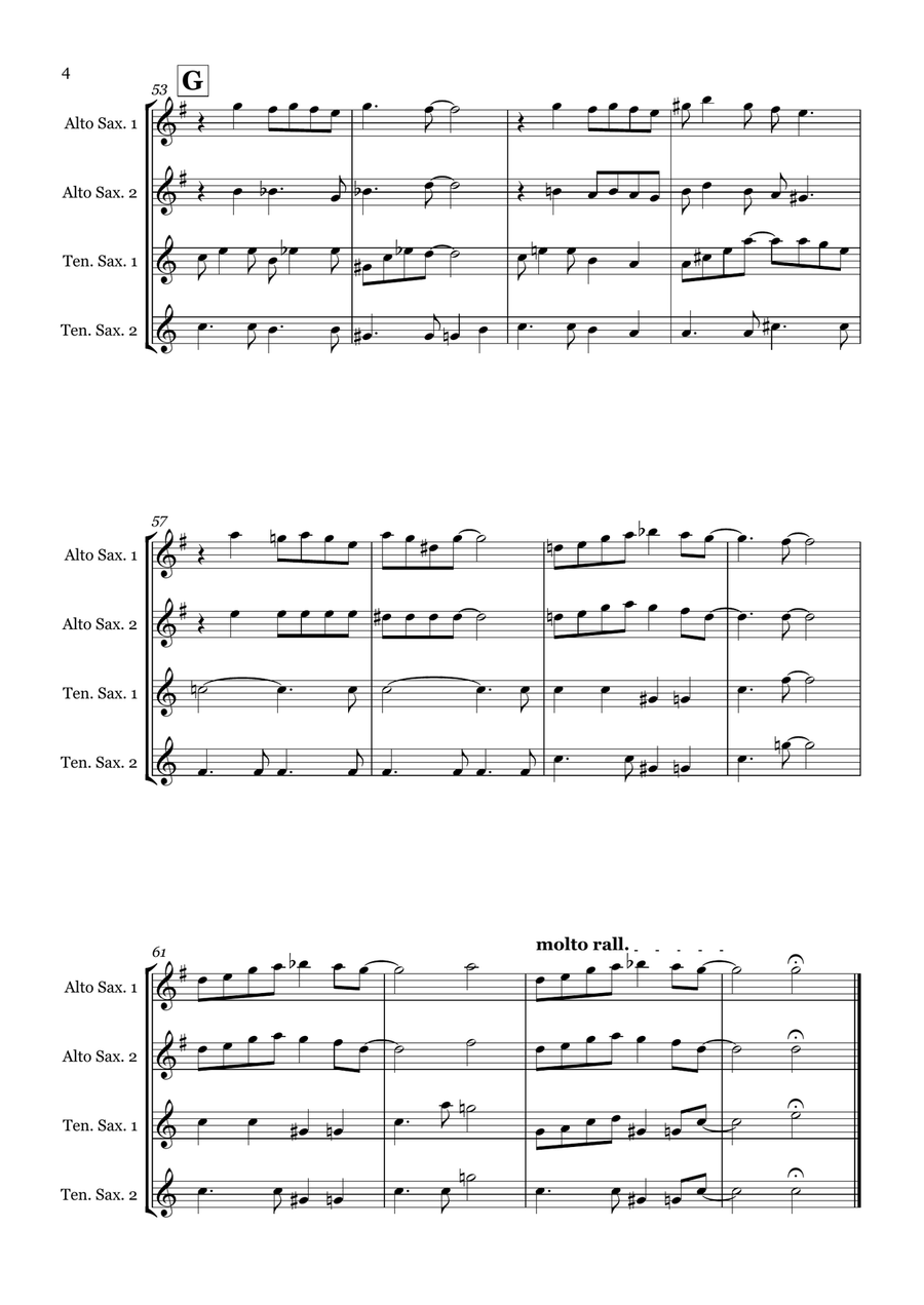 Dream A Little Dream Of Me Saxophone Quartet scores gallery preview page 4