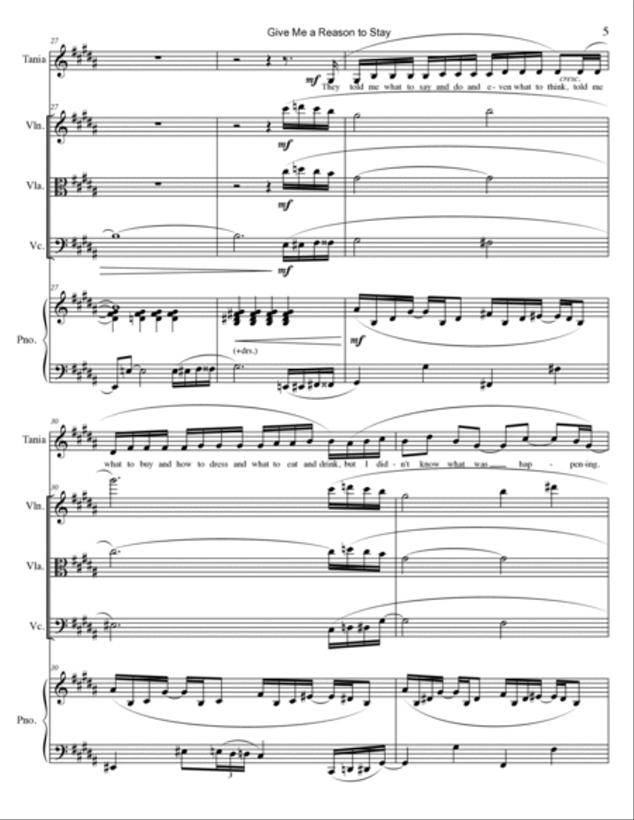 Give Me a Reason to Stay Give Me a Reason to Stay Voice scores gallery preview page 5