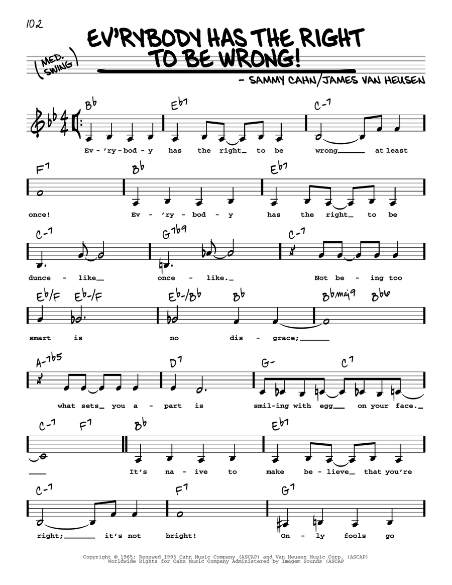 Ev'rybody Has The Right To Be Wrong! (Low Voice) Low Voice scores gallery preview page 1