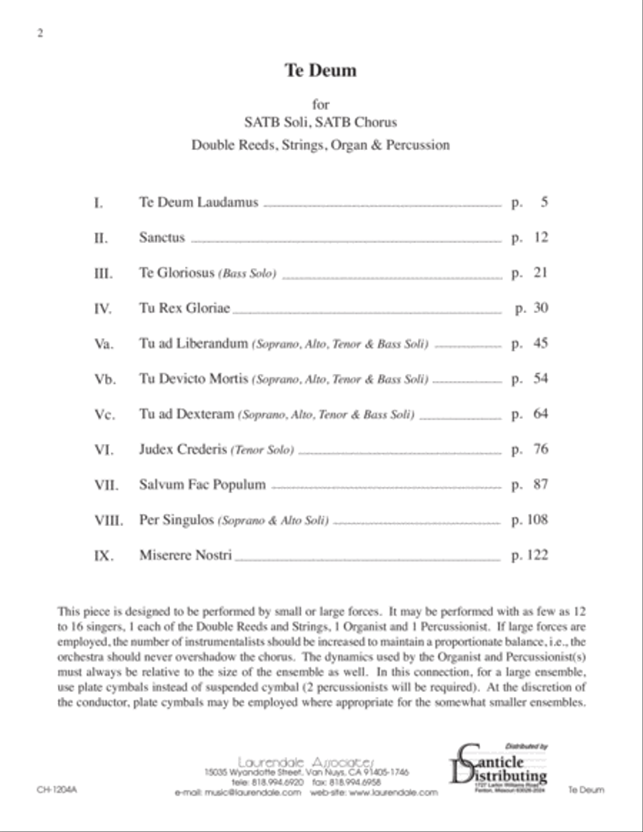 Te Deum 4-Part scores gallery preview page 3