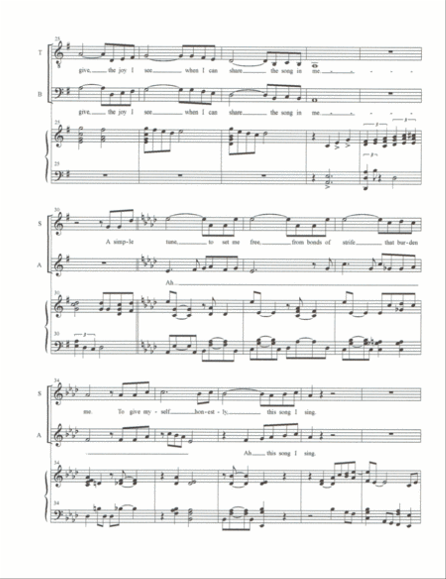 A Simple Song 4-Part scores gallery preview page 3