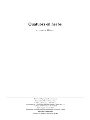 Book cover for Quatuors en herbe, vol. 1