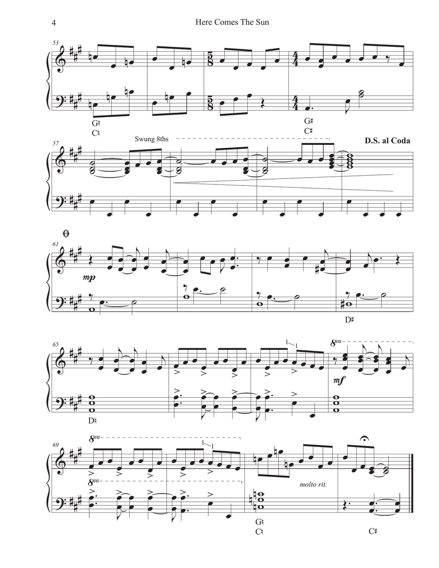 Here Comes The Sun Harp scores gallery preview page 5