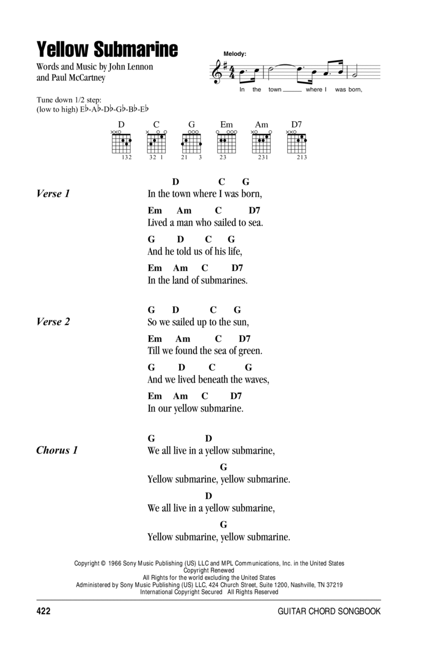 Yellow Submarine Acoustic Guitar scores gallery preview page 1