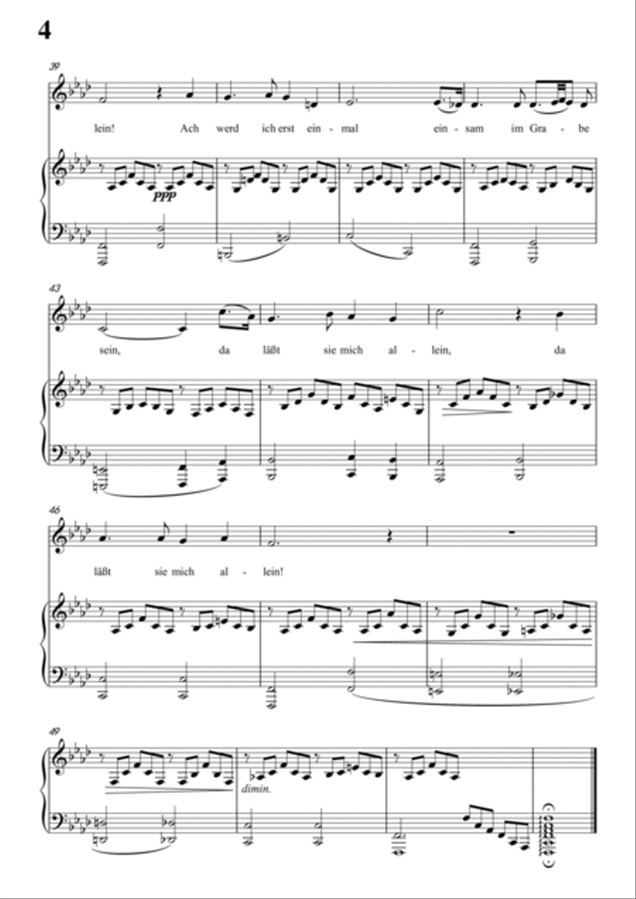 Schubert-Gesänge des Harfners,Op.12 No.1 in f minor,for Vocal and Piano Voice scores gallery preview page 5