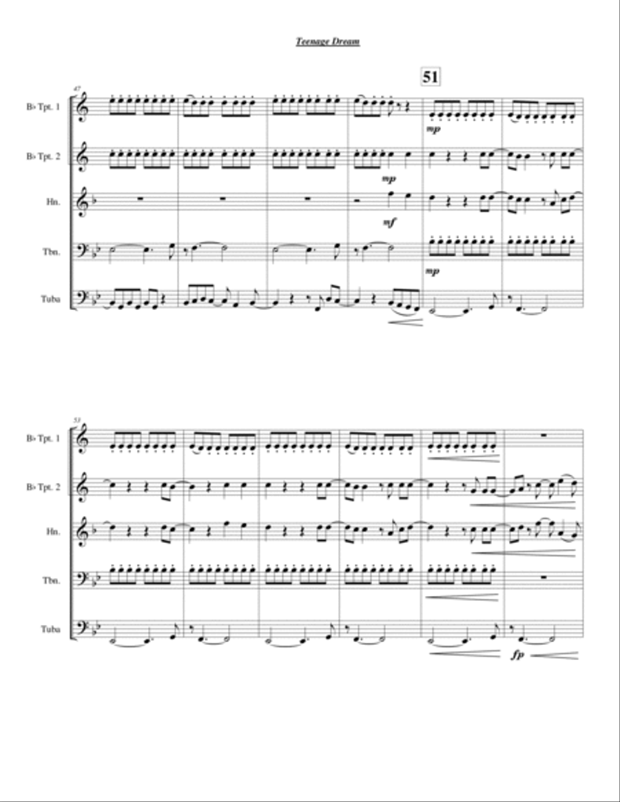 Teenage Dream Chamber Music scores gallery preview page 5
