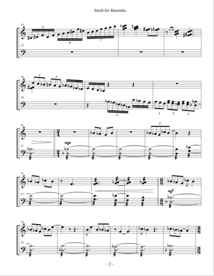 Stroll (solo for 4-mallet Marimba) Marimba scores gallery preview page 4