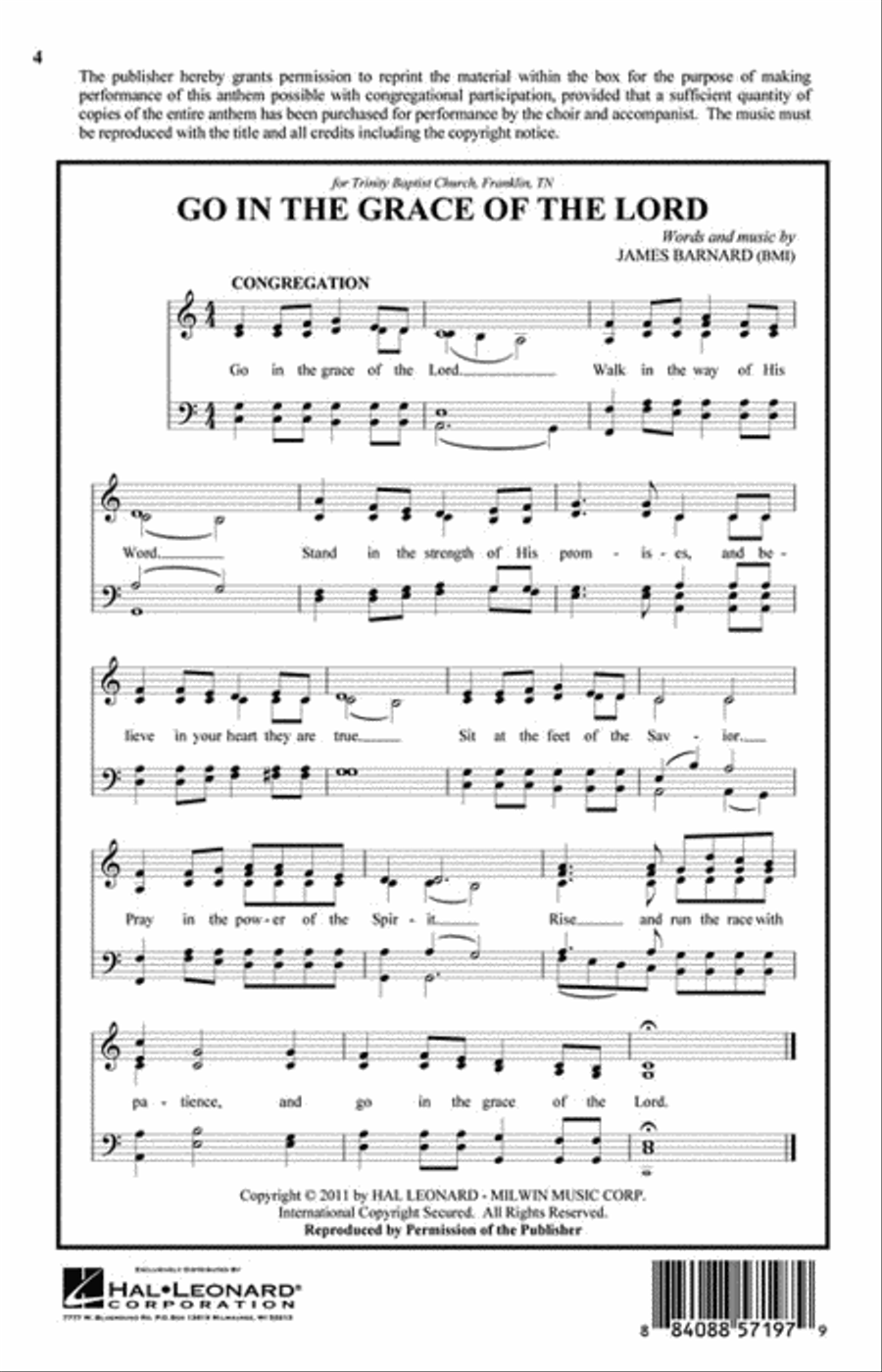 Go in the Grace of the Lord 4-Part scores gallery preview page 3