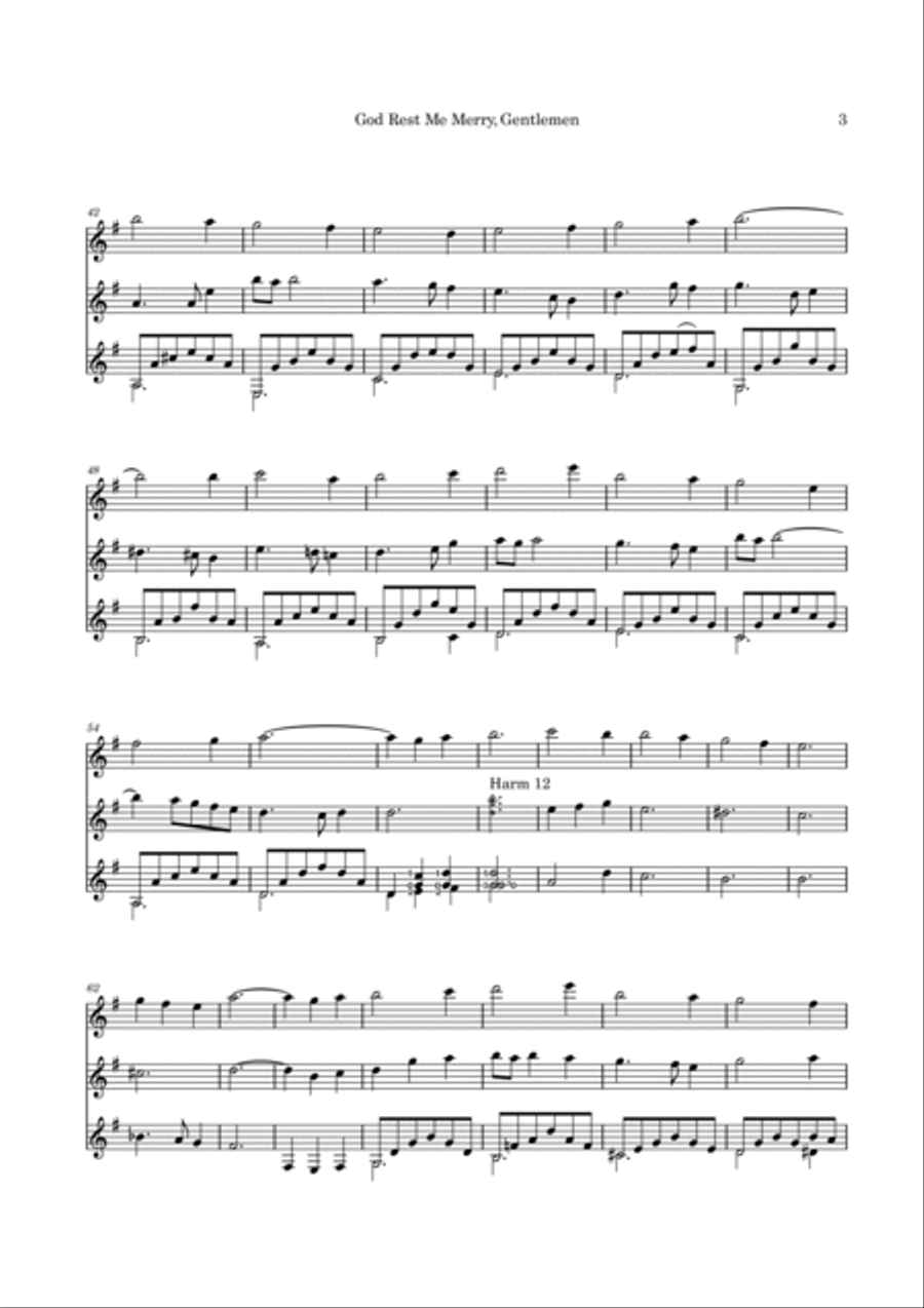 Variations on God Rest Ye Merry, Gentlemen Guitar Ensemble scores gallery preview page 6