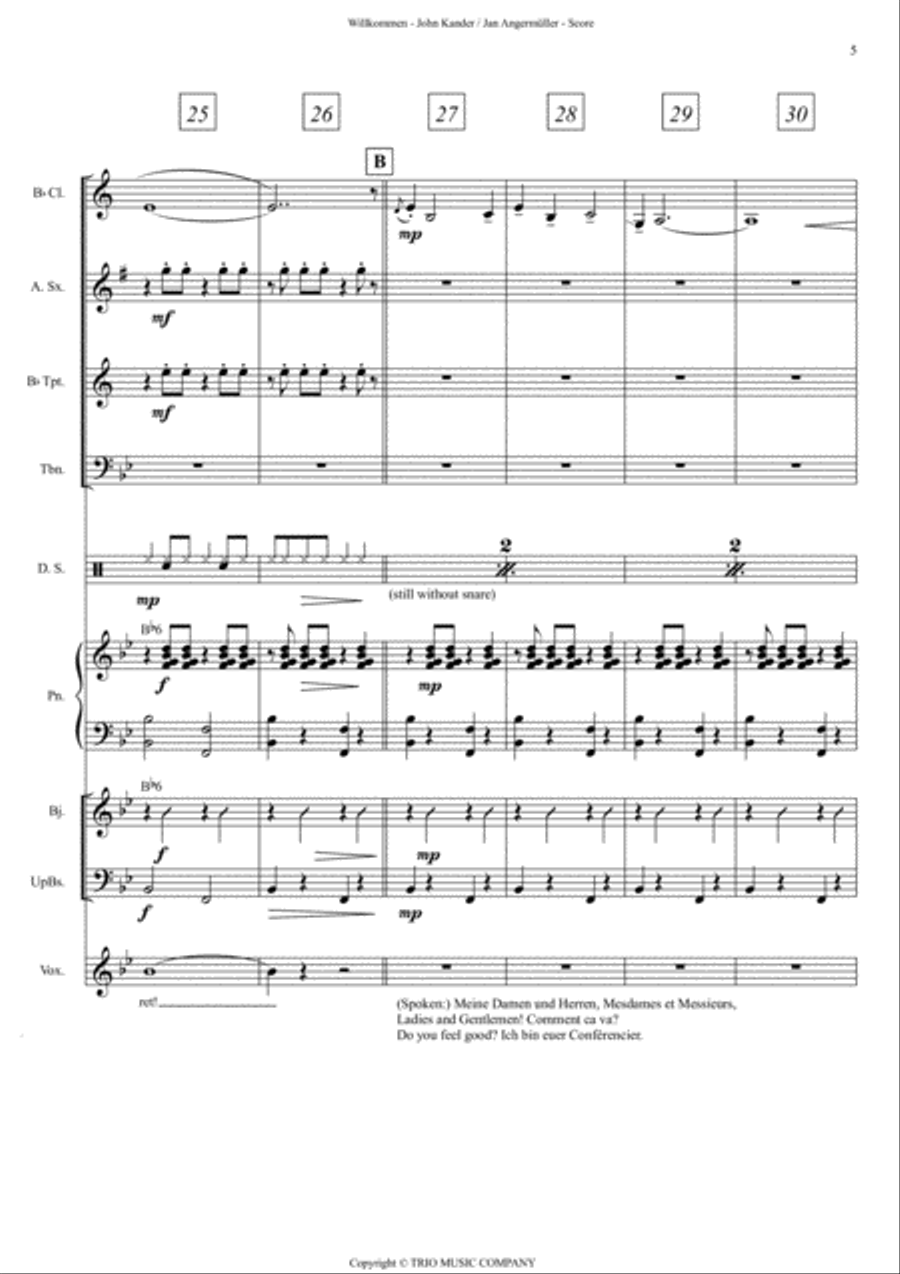 Willkommen - Score Only Jazz Ensemble scores gallery preview page 5